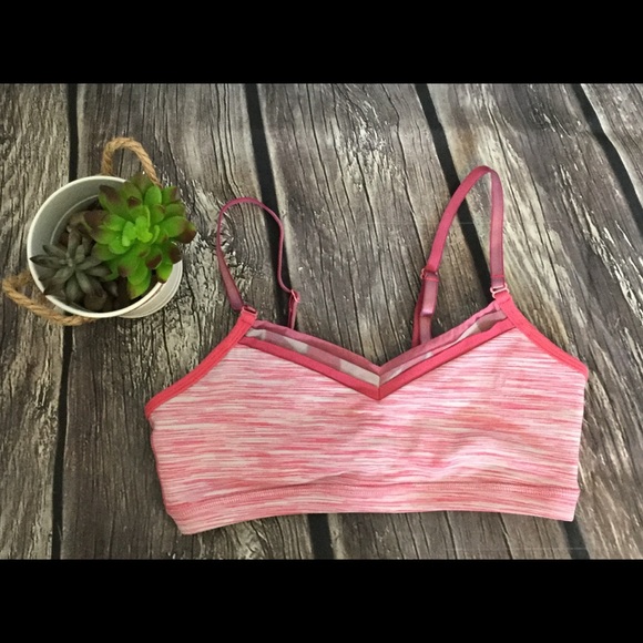 lululemon athletica Other - Lululemon Pink Stripe Sports Bra Size S